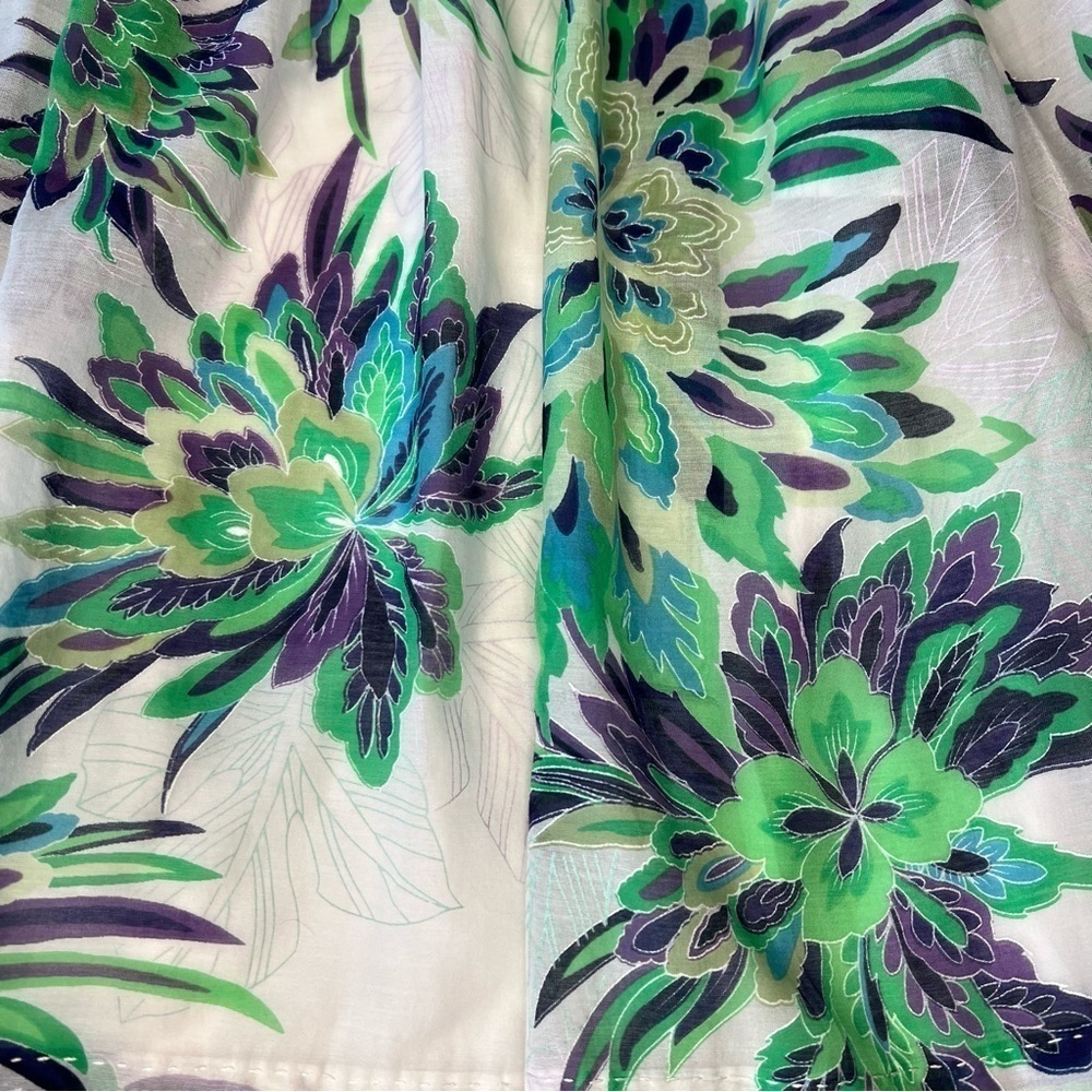 2/$30 Tahari silk blend pleated floral A line knee length skirt. - Picture 14 of 16